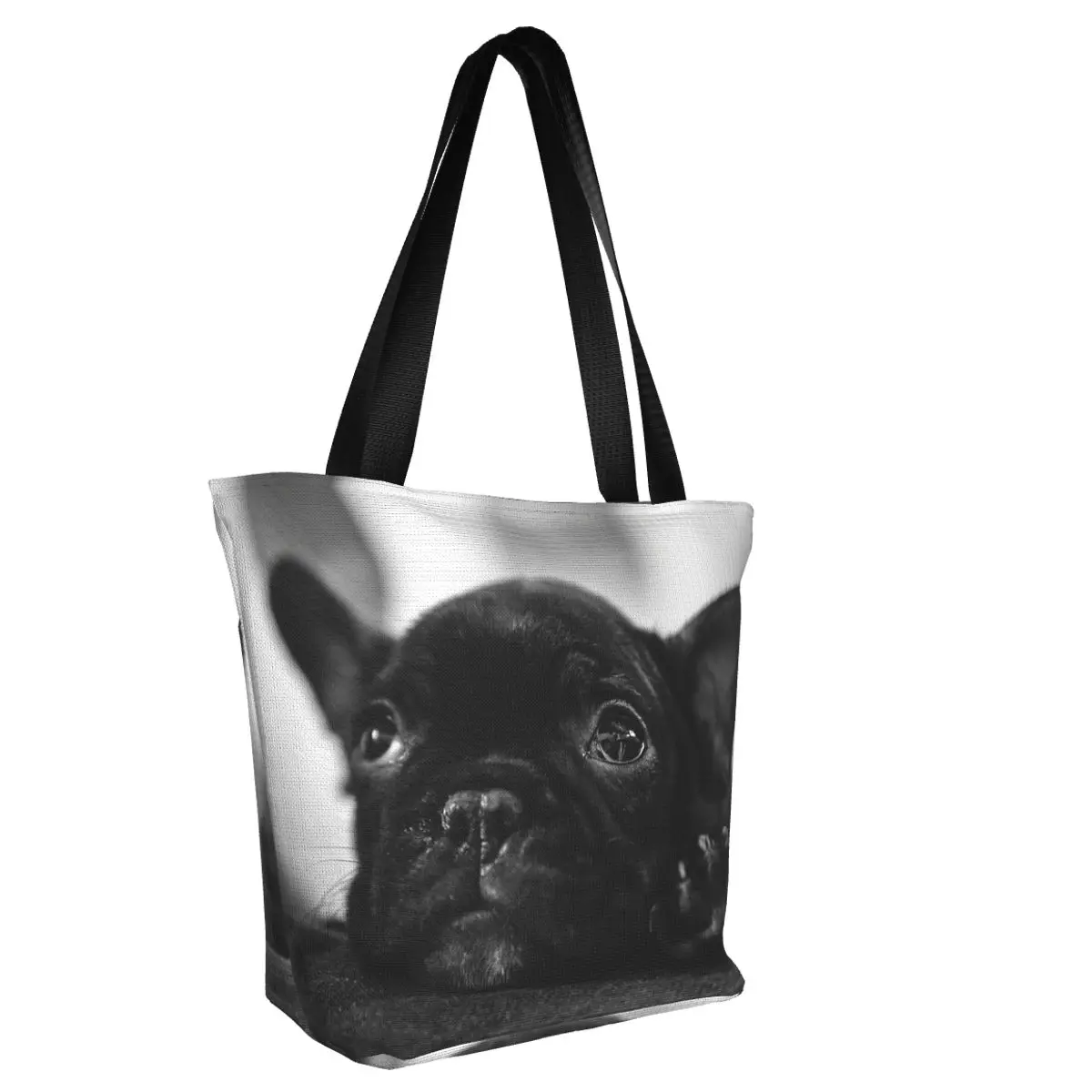 A French Bulldog Puppy Shopping Bag Pano Estético Outdoor Handbag Moda Feminina Bags