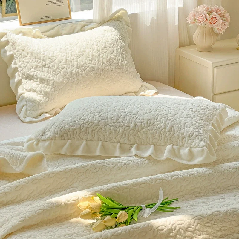 Colcha acolchoada na roupa de cama, cobertor, lençol de veludo com leite, colchão, capa de cama Cubrecam Colcha, inverno quente