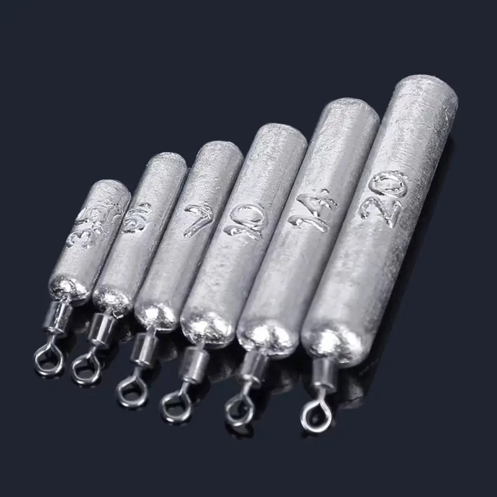 

10pcs/set Cylindrical Shape Fishing Baits Sinker Accessories with Connector Fishing Weights Sinkers Hook Bait 3.5g-20g