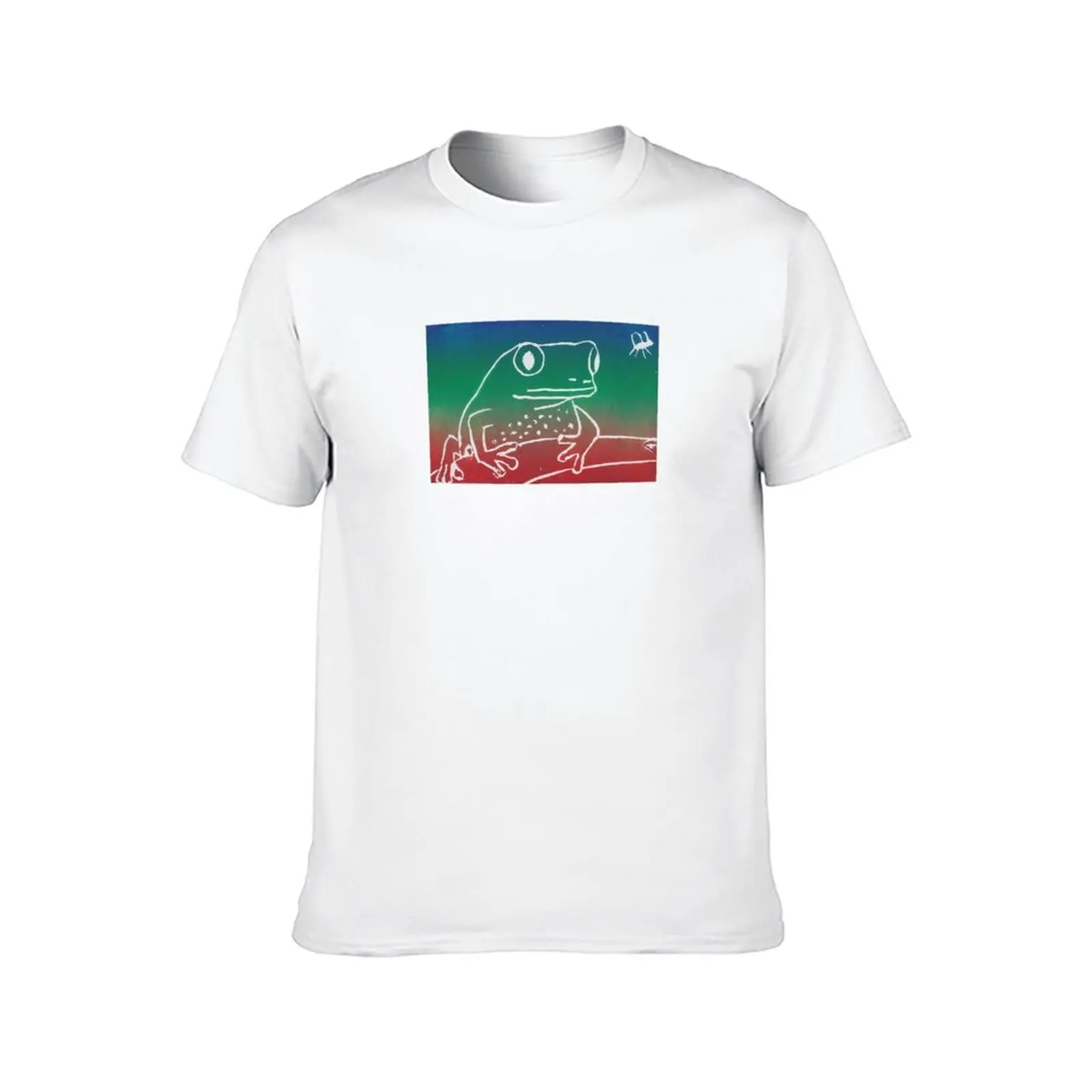 Rainbow Frog Print (rectangle) T-Shirt t shirt for man cotton t shirts man 100% T-Shirt