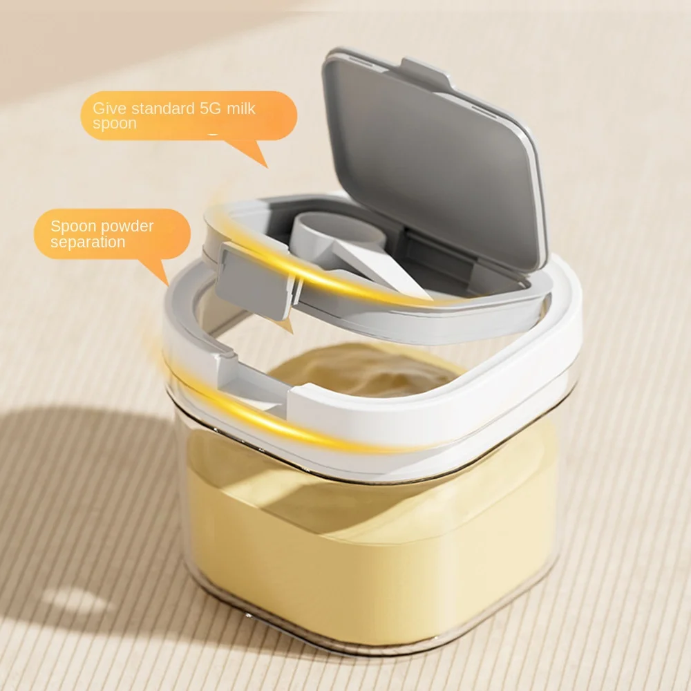 UV-Resistant Milk Powder Jar Reusable Stackable Food Sealed Box Portable with Scraper Spoon Airtight Container Outdoor