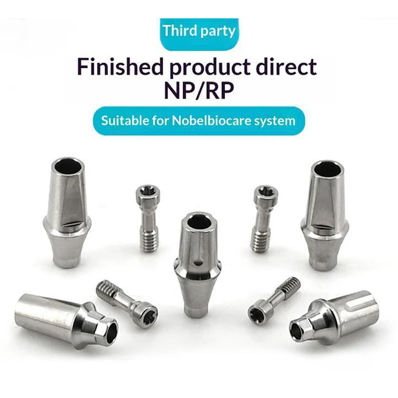Titanium Straight Cemented Transfer Abutment Fits Nobel Biocare RP NP For Lab Prosthetics Factory Direct Dental Component