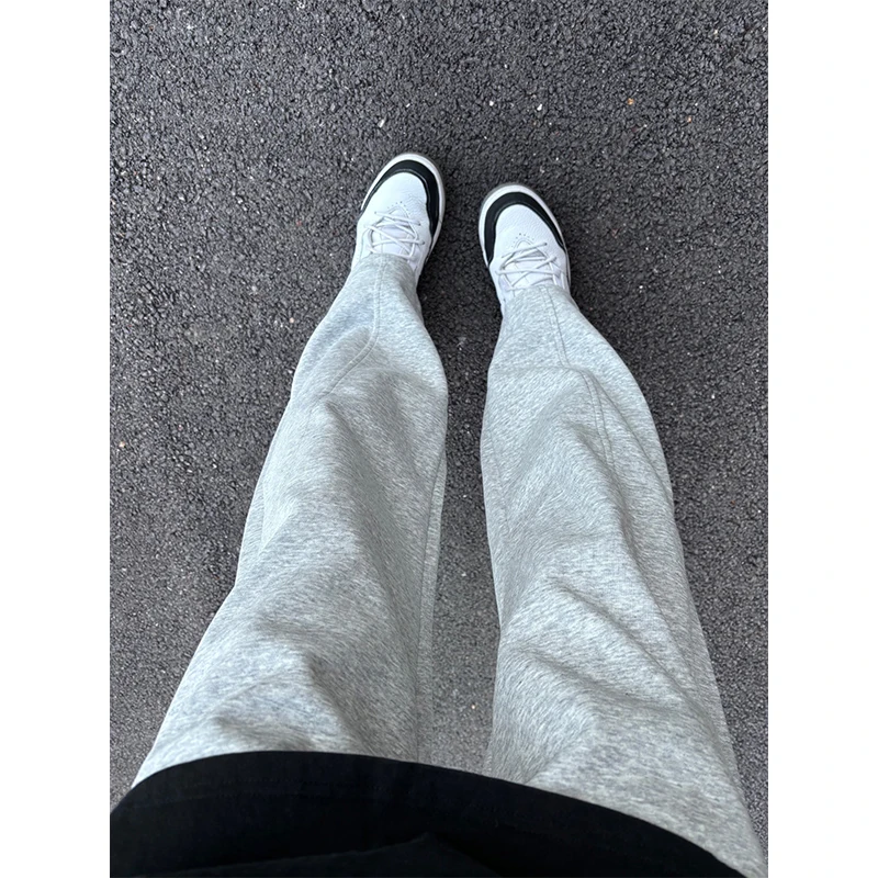 

Light ey Splice Sports Pants Men's Spring Autumn American Retro Straight Casual Trousers Cleanfit Comfortable Loose Fit