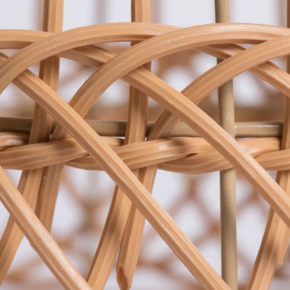 

Imitation Rattan Woven Lampshade Rustic Pendant Light Shade Chandelier Lamp Cover Sturdy PP Iron Material Home Bar Decor