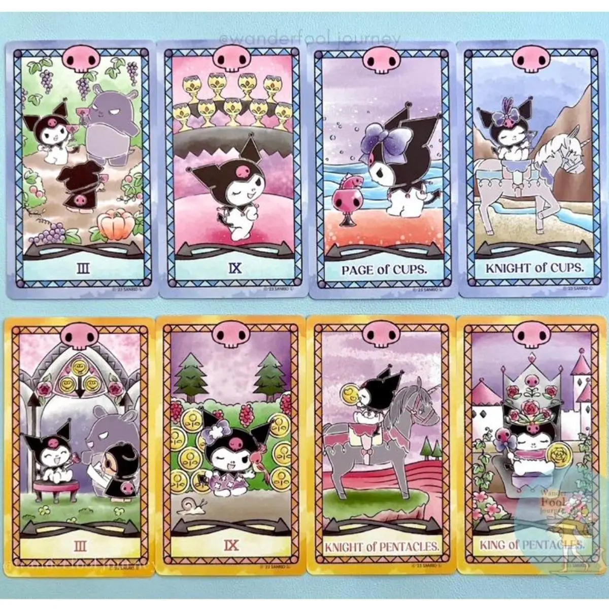 Kuromi Tarot Deck Card Hello Kitty Sanrio Melody 78Cards Board Game Deck Oracle Cards Party Playing Card Family Party Board Game