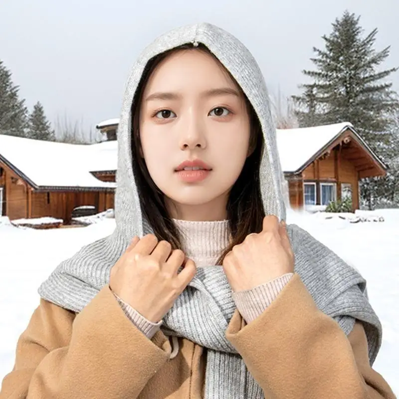 L5YA Multiuse ผ้าพันคอหมวกผ้าคลุมไหล่อบอุ่นถักคออุ่น CASHMERE Blend ไหล่สำหรับผู้หญิงสำนักงานทุกวัน