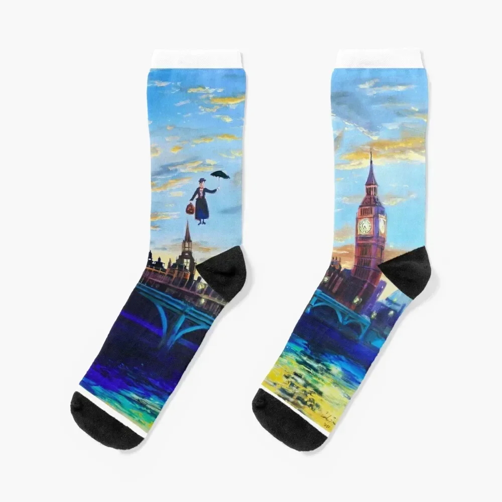 Mary Poppins returns to London Socks winter gifts golf Socks Women's Men's