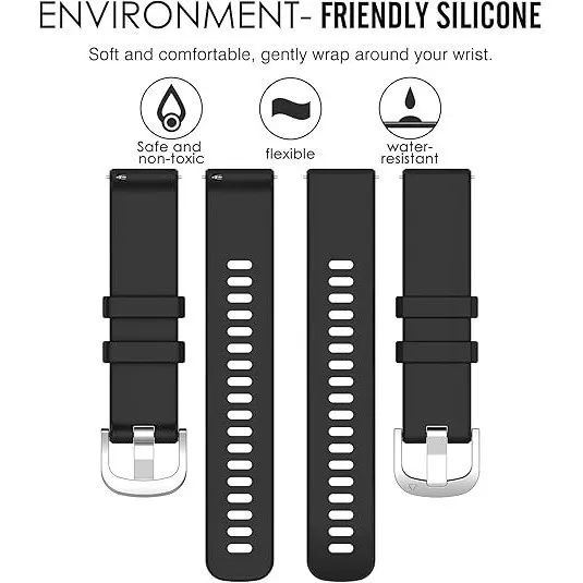 Мягкий спортивный силиконовый сменный ремешок для умных часов 22 мм для Haylou LS05 Solar Xiaomi Watch S4 S3 S2 S1 Pro Active CMF Watch Pro 2