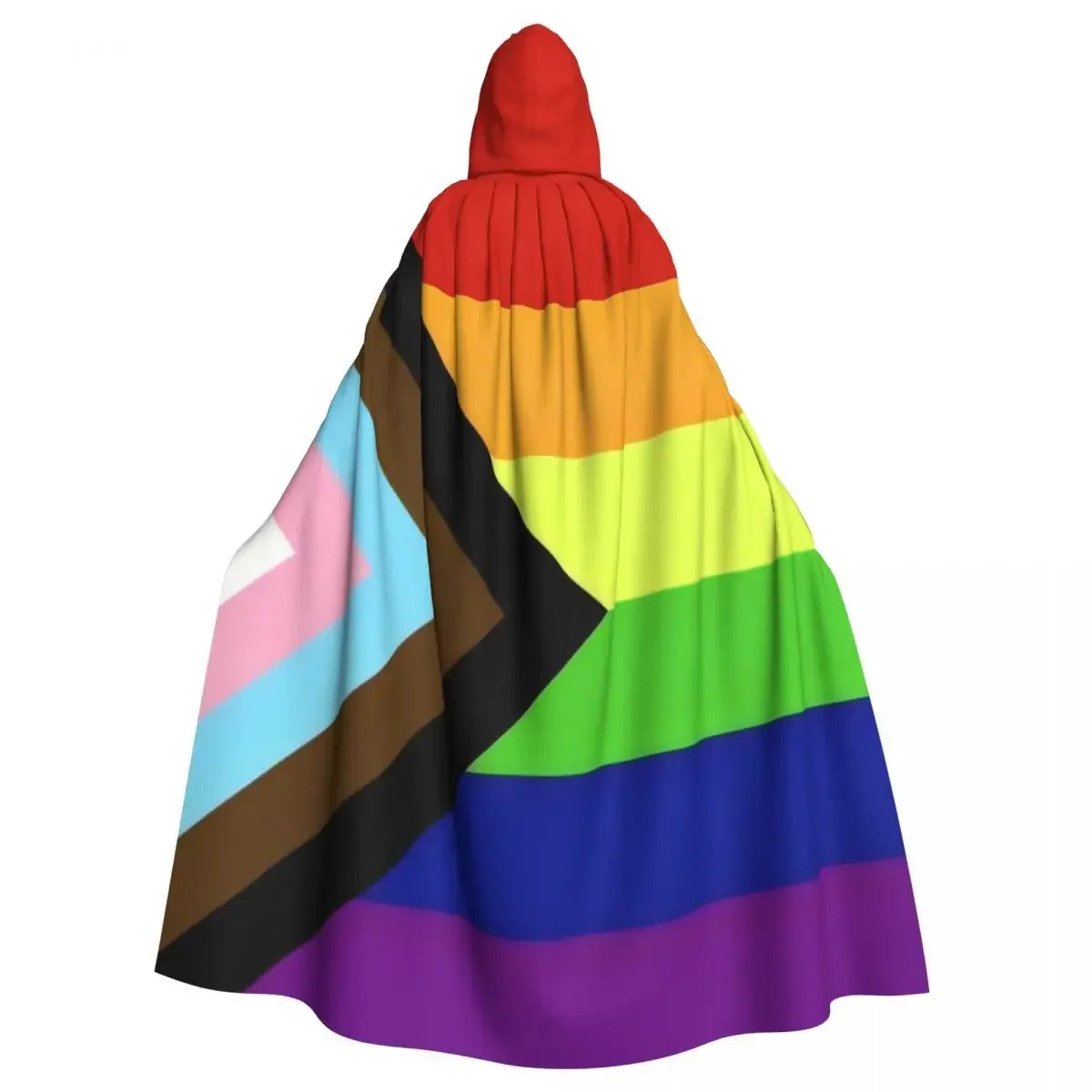 

Fashion Night Wear Suitable For Both Men And Women Rainbow Flag Gay Pride Adult Cloak Cape Hooded Medieval Costume Witch Wicca V
