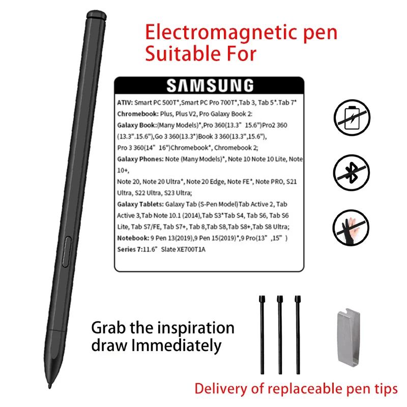 

Электромагнитная ручка для планшета Samsung Galaxy Acitve3 Tab note10 S8Ultra S8plus Tab и телефона S23U S22U без Bluetooth