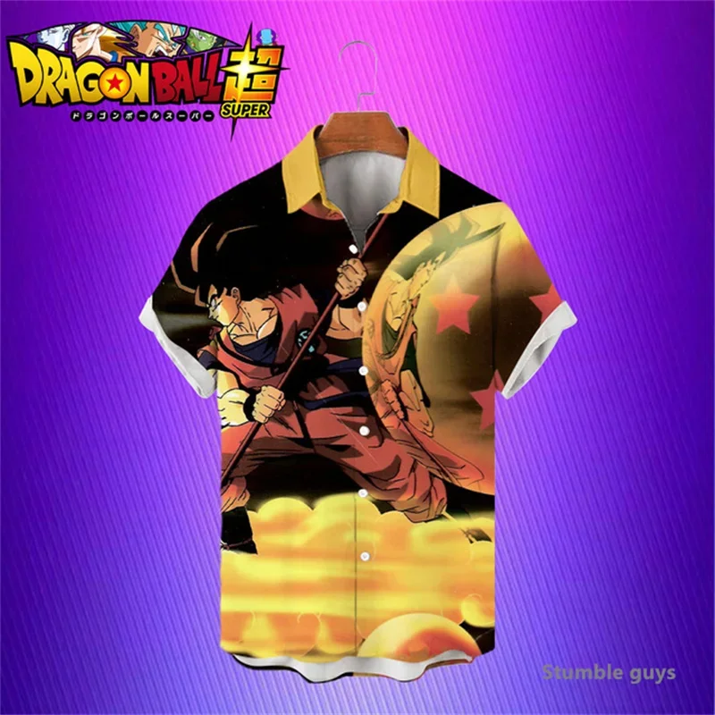 

Men's Shirts Vegeta Dragon Ball Z Super Saiya Y2k Hawaiian Oversized Shirt Streetwear Harajuku Short Sleeve Summer Blouse Tshirt