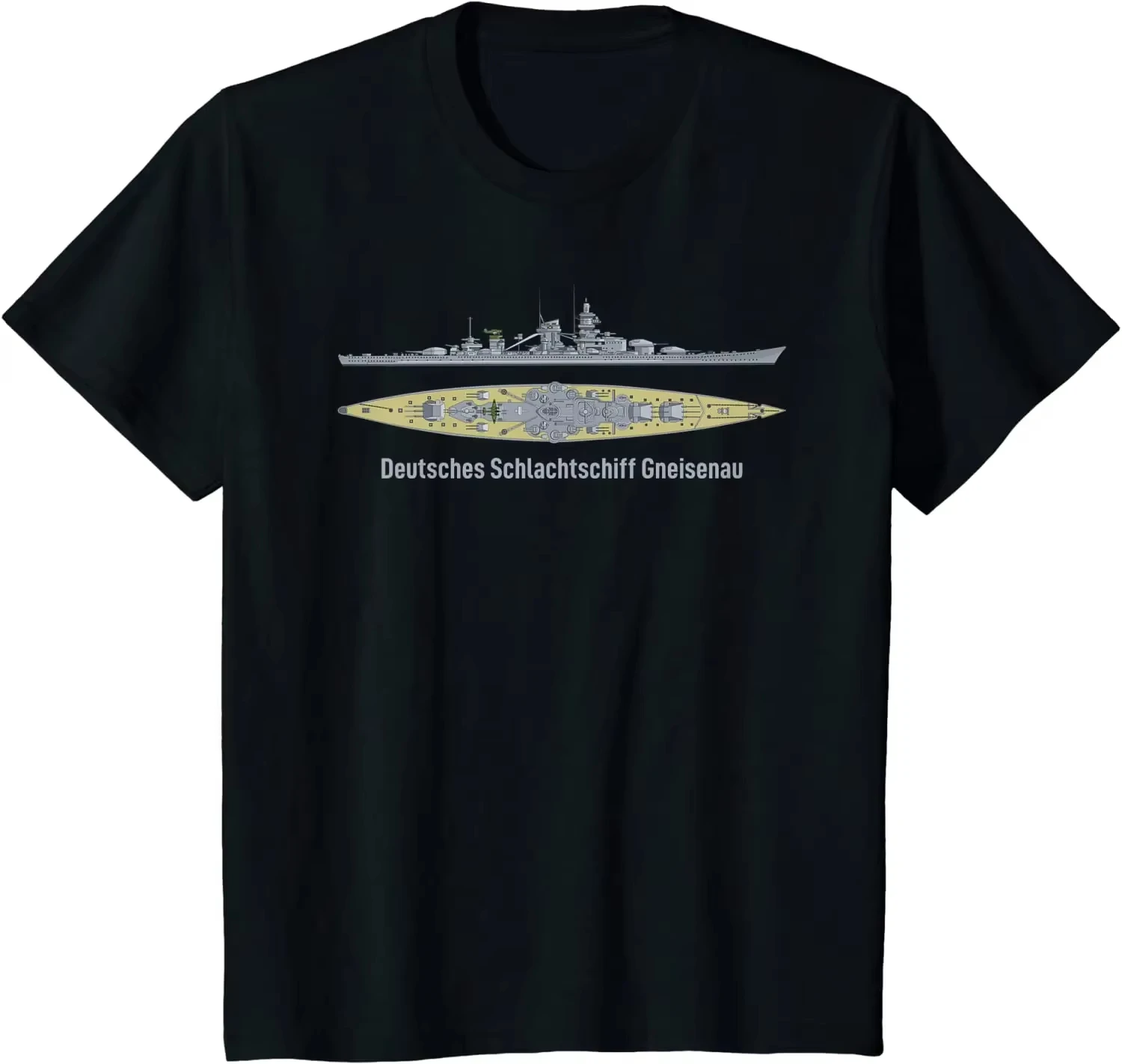 Battleship Gneisenau Naval Warships T-Shirt Cotton O-Neck Summer Short Sleeve Casual Mens T-shi