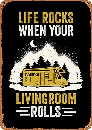 

Life Rocks When Your Vintage Look Metal Sign Art Prints Retro Gift 8x12 Inch