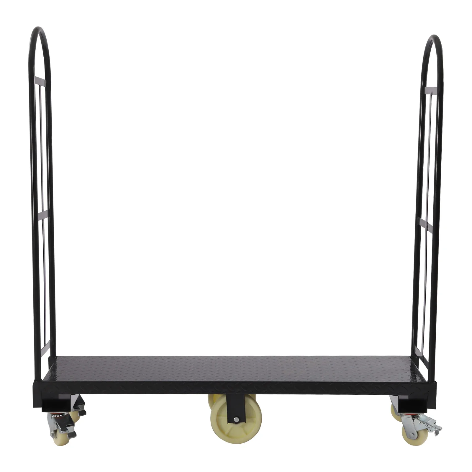 64.6Lx15.7H U-قارب الصلب عربة 2000lbs قدرة U-قارب عربة الصلب مع مقابض قابلة للإزالة U-قارب منصة شاحنة دوللي مستطيلة