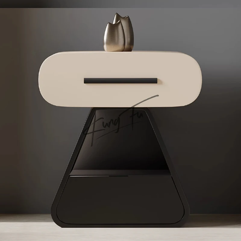 Modern simple bedside table Lightweight luxury small bedroom Small size storage bedside table