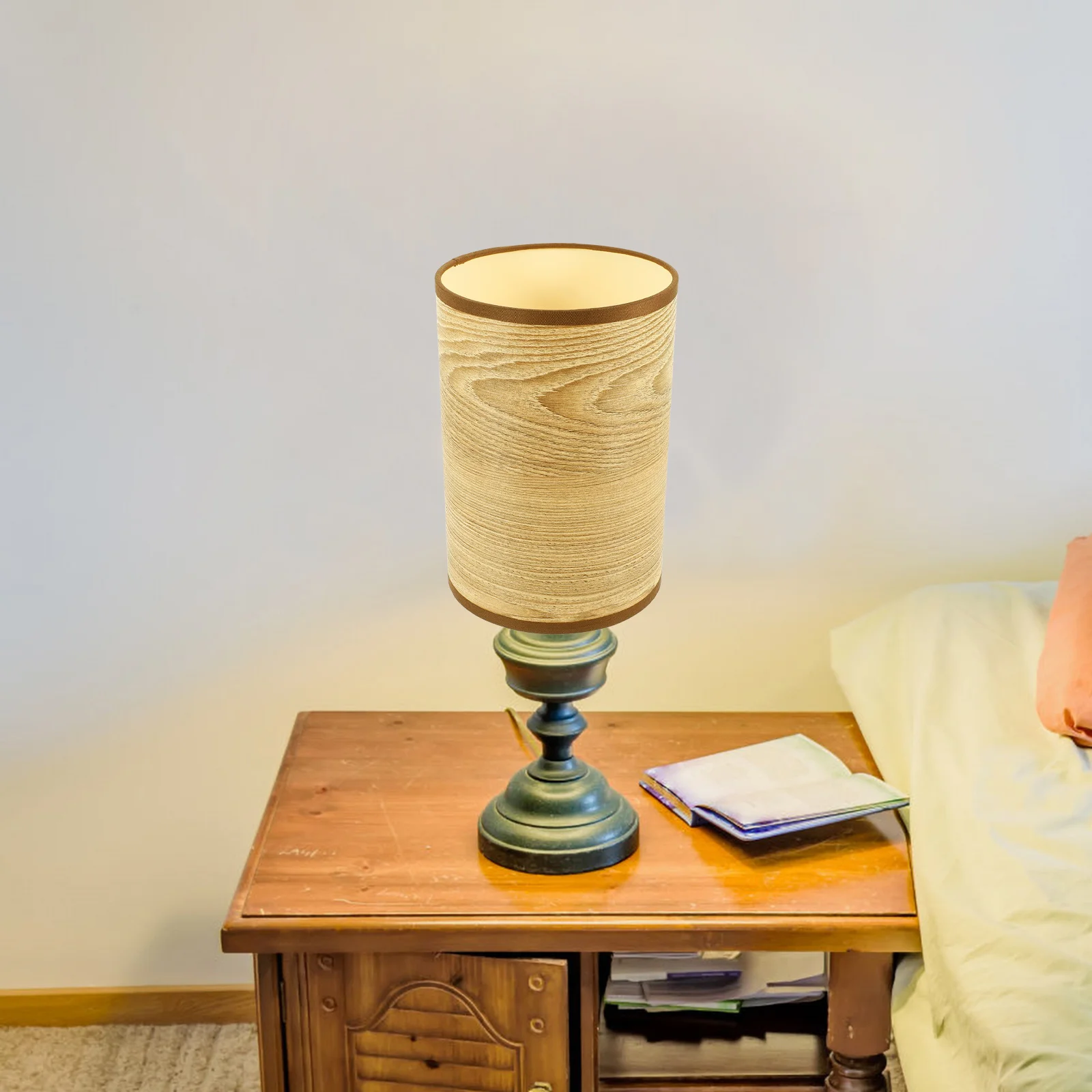 

Wood Grain Lampshade Wear Resistant Decorative Ceiling Lamp Shade Chandelier Lamp Shade Replacement for Dorm Home Store