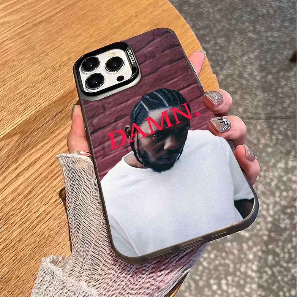 Rapper K-Kendrick L-Lamar Phone Case For iPhone 16 12 13 14 15 Pro Max Plus Color Electroplated Silver IMD Laser Cover