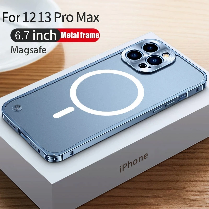 

Luxury Aluminium Alloy Metal Frame Cases For iphone 12 13 11 14 Pro Max 12/13MINI Support for Magsafe Magnetic Wireless Charging