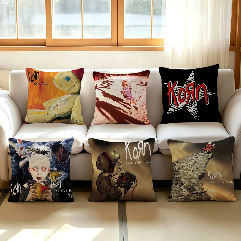 Rock Band K-Korn cushion cover Comfortable Decorative For Bedroom Living room Dormitory Picnic and Holiday Decoration