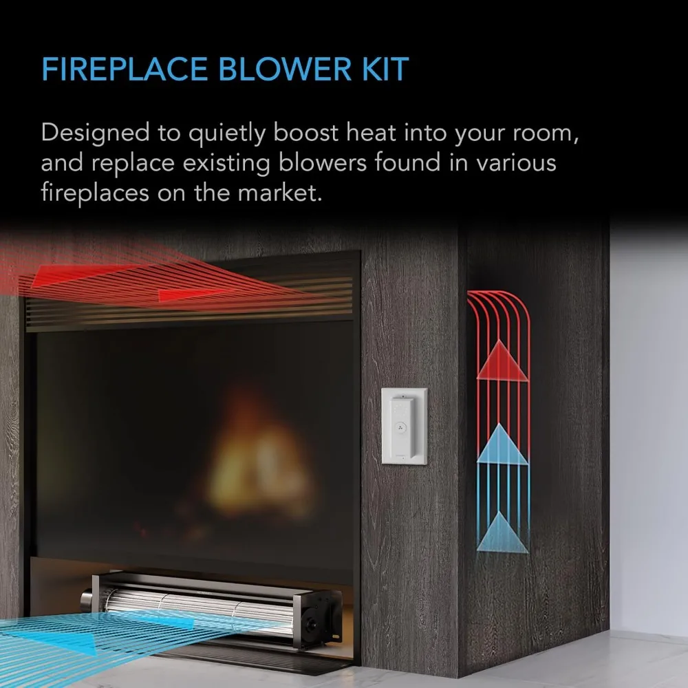 14 Fireplace Blower Fan Kit with Wireless 10-Speed Controller for Enhanced Heat Distribution