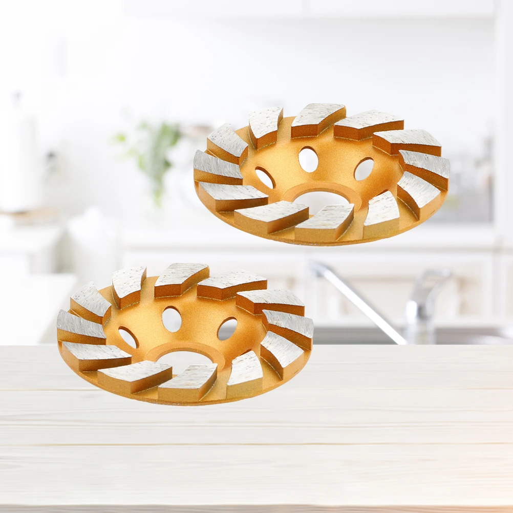 

2pcs 100*20Mm Diamond Grinding Disc Single Row Segmented For Concrete Stone Metal Surface Gold Fast Alloy Smooth