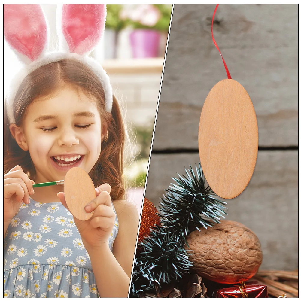 

100 Pcs Wooden Pendant Slices Unfinished Crafts Artificial Table Centerpieces Cutouts for
