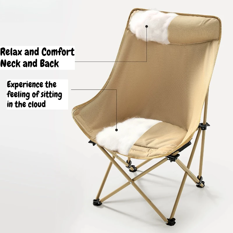 High Back Folding Portable Camping Chair Fabric Outdoor Portable Chair Travel Camping Fishing Picnic Relaxing Garden Furniture