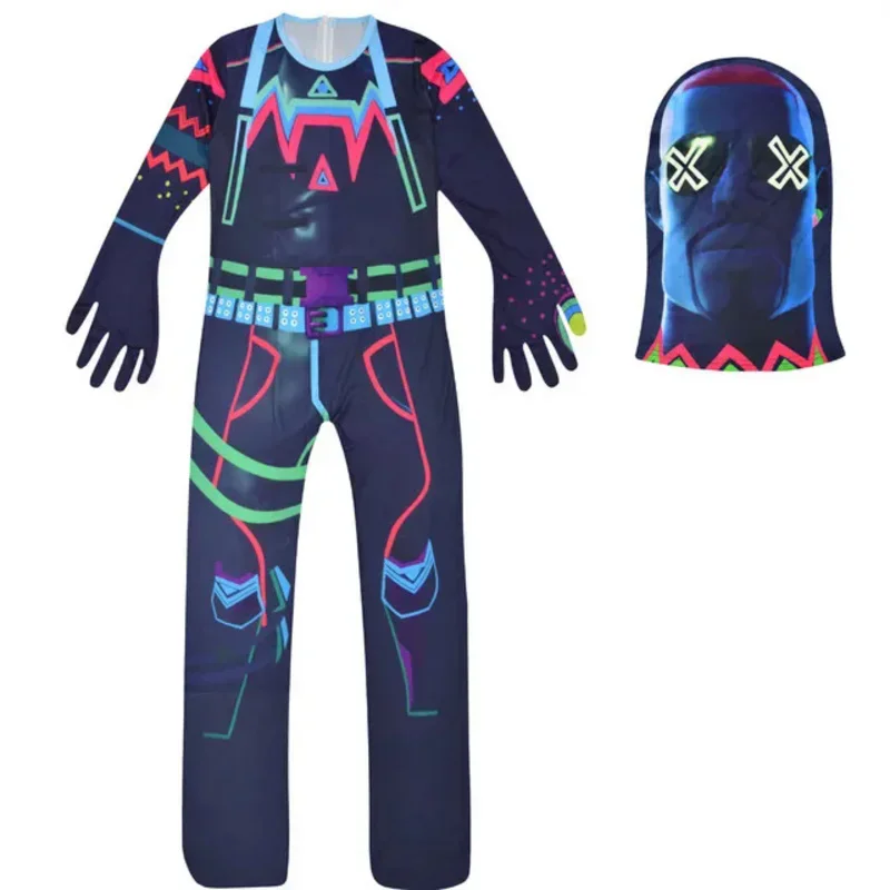 Crianças popular dj marshmello cosplay traje de halloween com chapelaria meninos meninas macacão carnaval festa desempenho bodysuit e