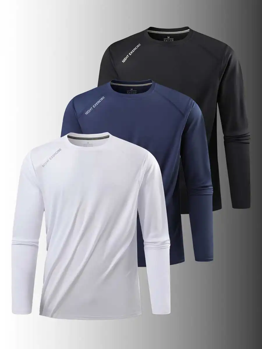

Mens Lightweight Compression Long Sleeve Workout Shirt Moisture Wicking Breathable For Running Training