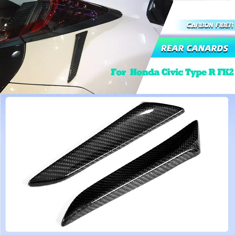 

Carbon Fiber Car Rear Bumper Canards Fins for Honda Civic Type R FK2 Hatchback 2015-2017 Racing Rear Air Vent Trims Body Kits