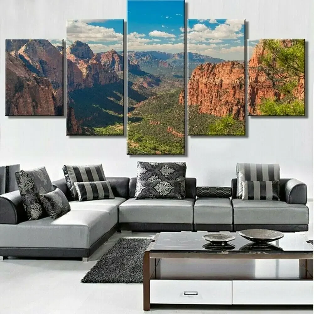 No Framed Canvas 5Pcs Grand Canyon Wall Art Posters For Living Room Modular Prints Pictures Paintings Home Decor Decorations