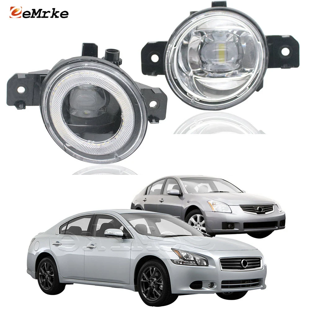 Fog Lights with Lens LED Angel Eye Daytime Running Light for Nissan Maxima A34 A35 2007 2008 2009 2010 2011 2012 2013 2014