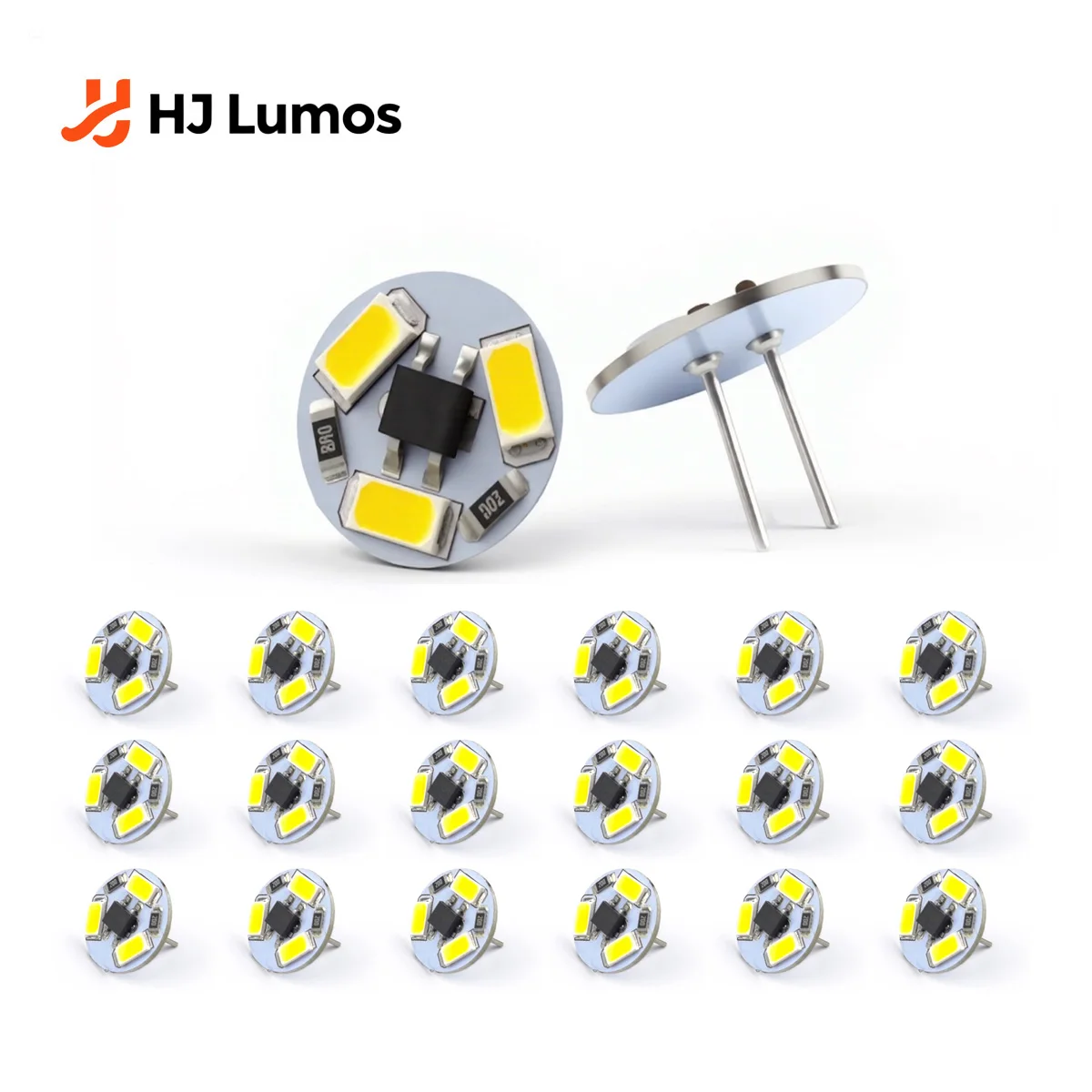 

2026 New 20pcs Mini G4 LED Bulbs 12V 0.6W SMD5730 Round PCB for Range Hood Crystal Chandelier Light Warm White / Cool White