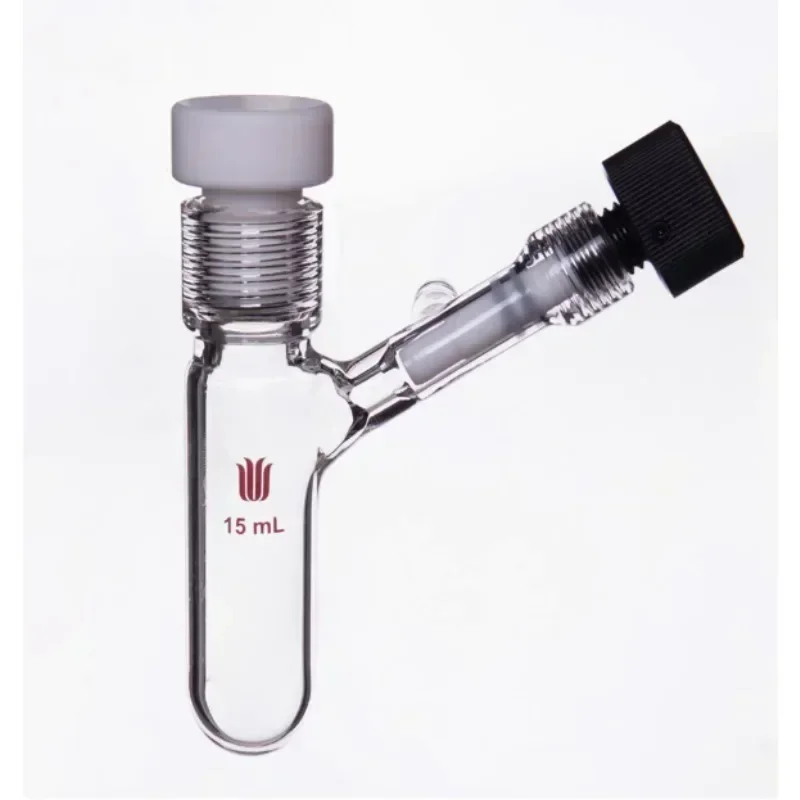 15mL Thick‑Walled High Vacuum Reaction Bottle With Internal Thread, Lab Chemical Vessel