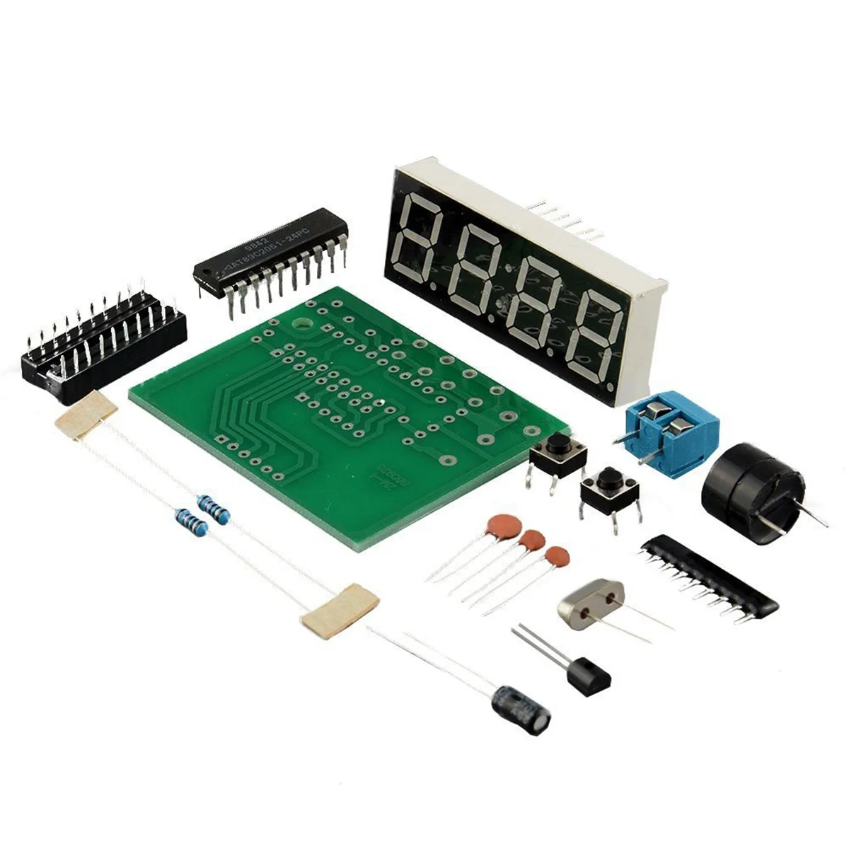 4-Digit Digital Electronic Clock Kit, Microcontroller Digital Clock, 4-Digit Digital Clock Kit, Electronic DIY Kit