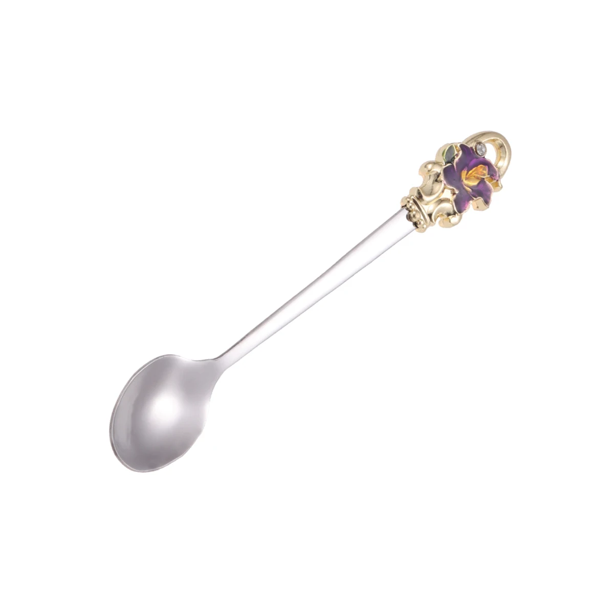 

Enamel Coffee Spoons Stirring Dessert Scoops Kitchen Delicate Teaspoon