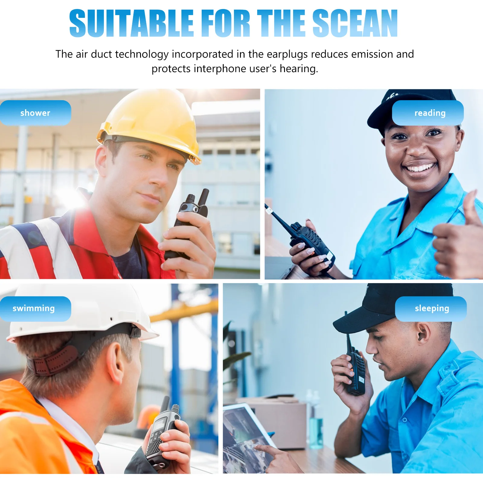 

5 пар сменных беруш для внутренней связи, силиконовая вставка для наушников для устройств связи, удобная посадка с технологией воздуховода