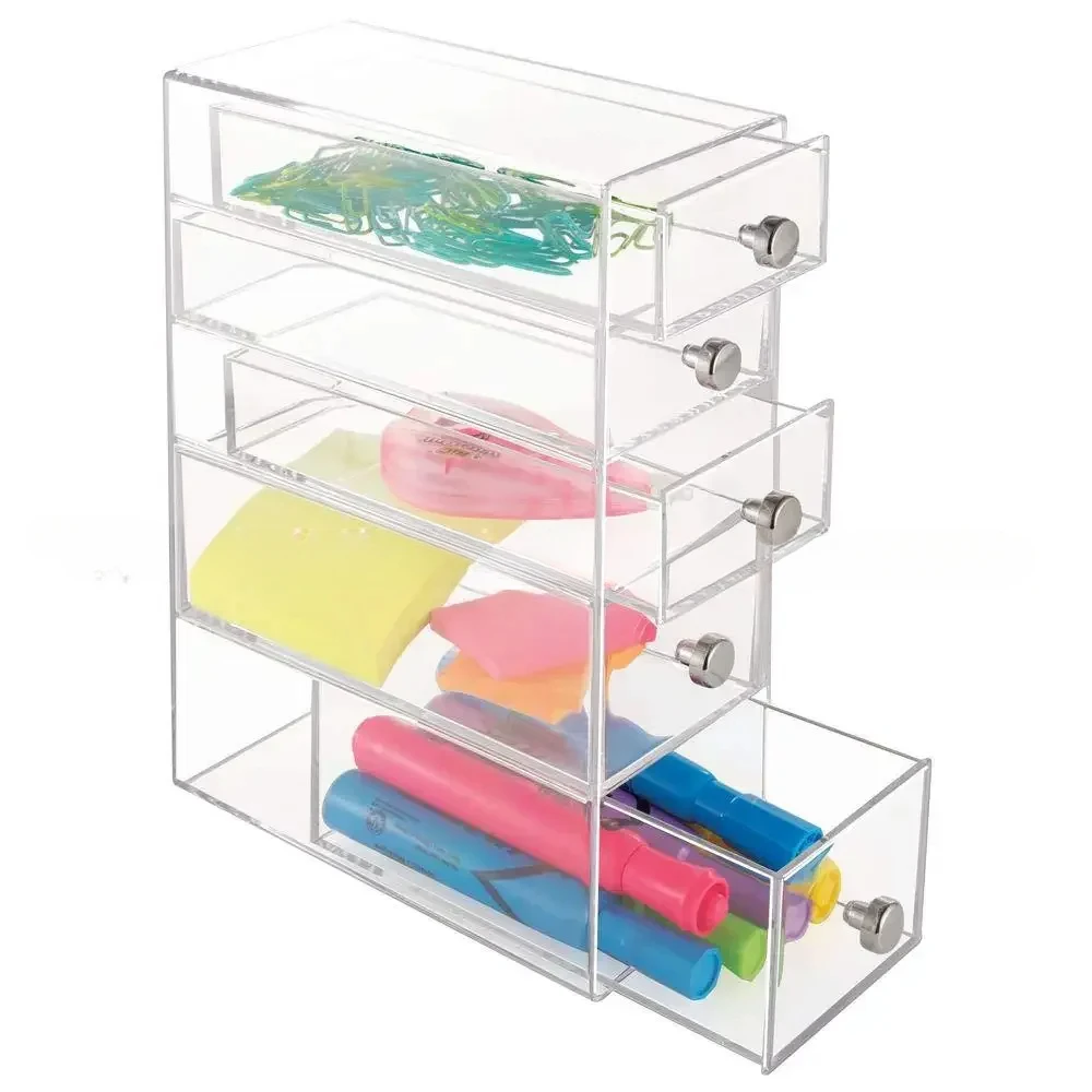 Factory wholesale acrylic transparent small boxes, sliding lipstick storage racks, acrylic cosmetics storage boxes