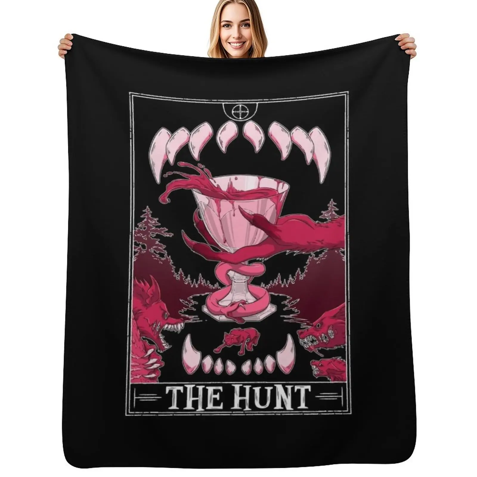 

The Hunt Tarotesque - (Dark) Throw Blanket Compact Warm Blanket for Car Road Trip