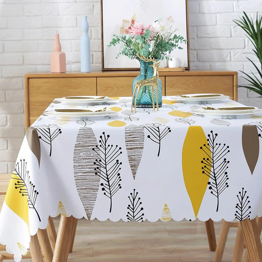 Leaf Animal Pattern Tablecloth Coffee Coffee Table Cover Kitchen Decor Rectangular Waterproof Tablecloth