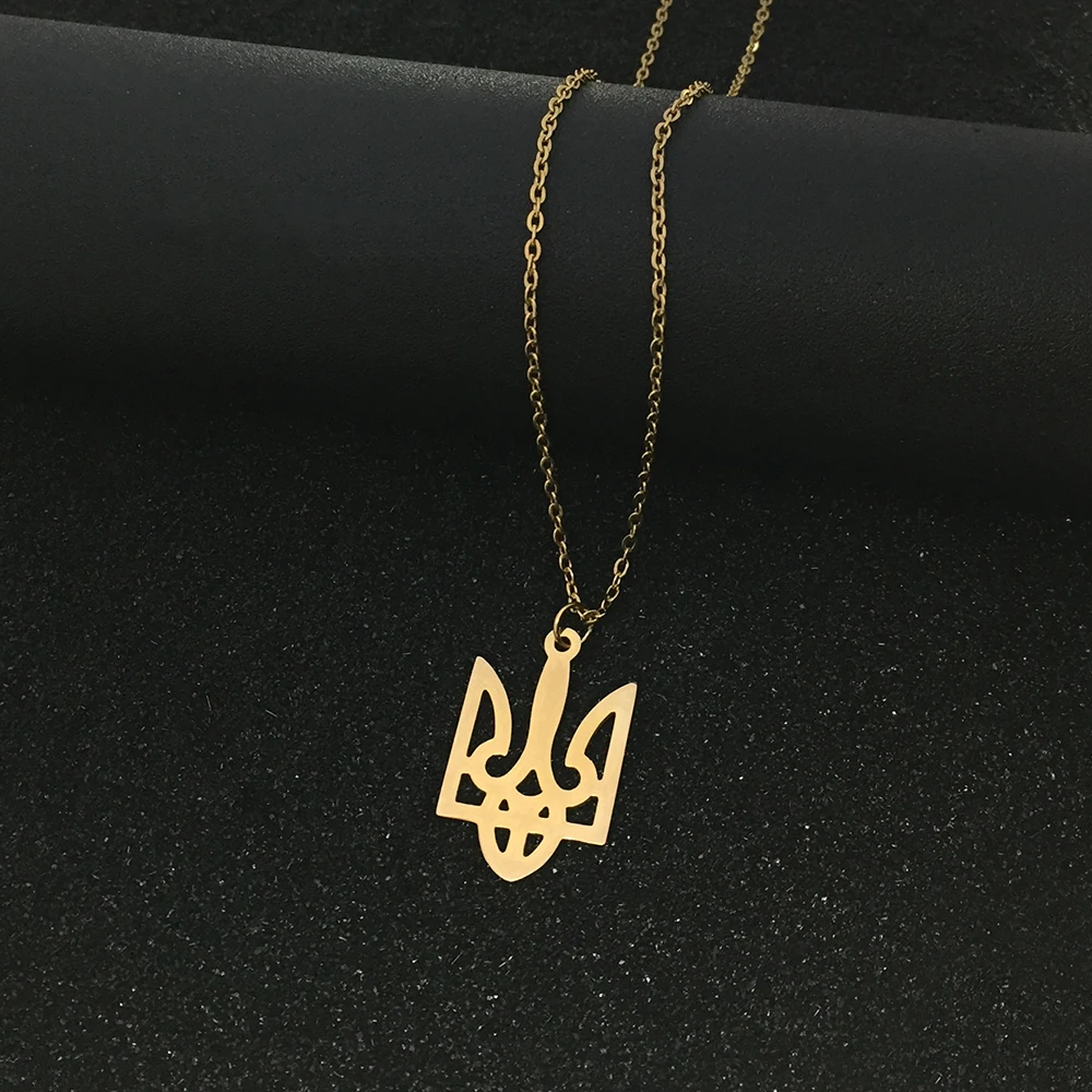 Ukraine Tryzub Necklace Tryzub Trident National Symbols Of Ukraine Stainless Steel Jewelry  YP4008