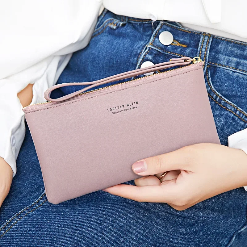 Bolsos de Mujer con Pantalla Táctil Simple, Bolsillos Modernos para Teléfono Celular, Monederos Femeninos, Carteras Largas Portátiles para Damas
