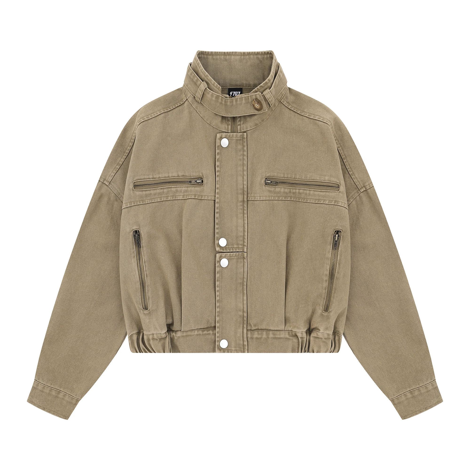 

Vintage Stand Collar Women 's Short Denim Jacket2025 New Spring Autumn Spicy Girl Motorcycle Jackets Versatile Loose Tops Trendy