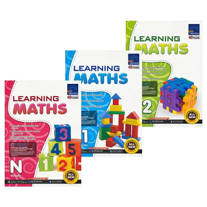 3 Volumes Sap Learning Maths Children Mathematics Book Singapore Kindergarten Textbook Kids Workbook