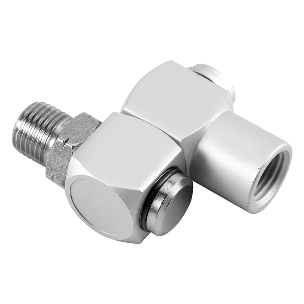 D9 360 Degree Rotation Pneumatic Rotary Joint Aluminum Oxidation 1/4NPT Thread Universal Swivel Connector Air Pump Accessories