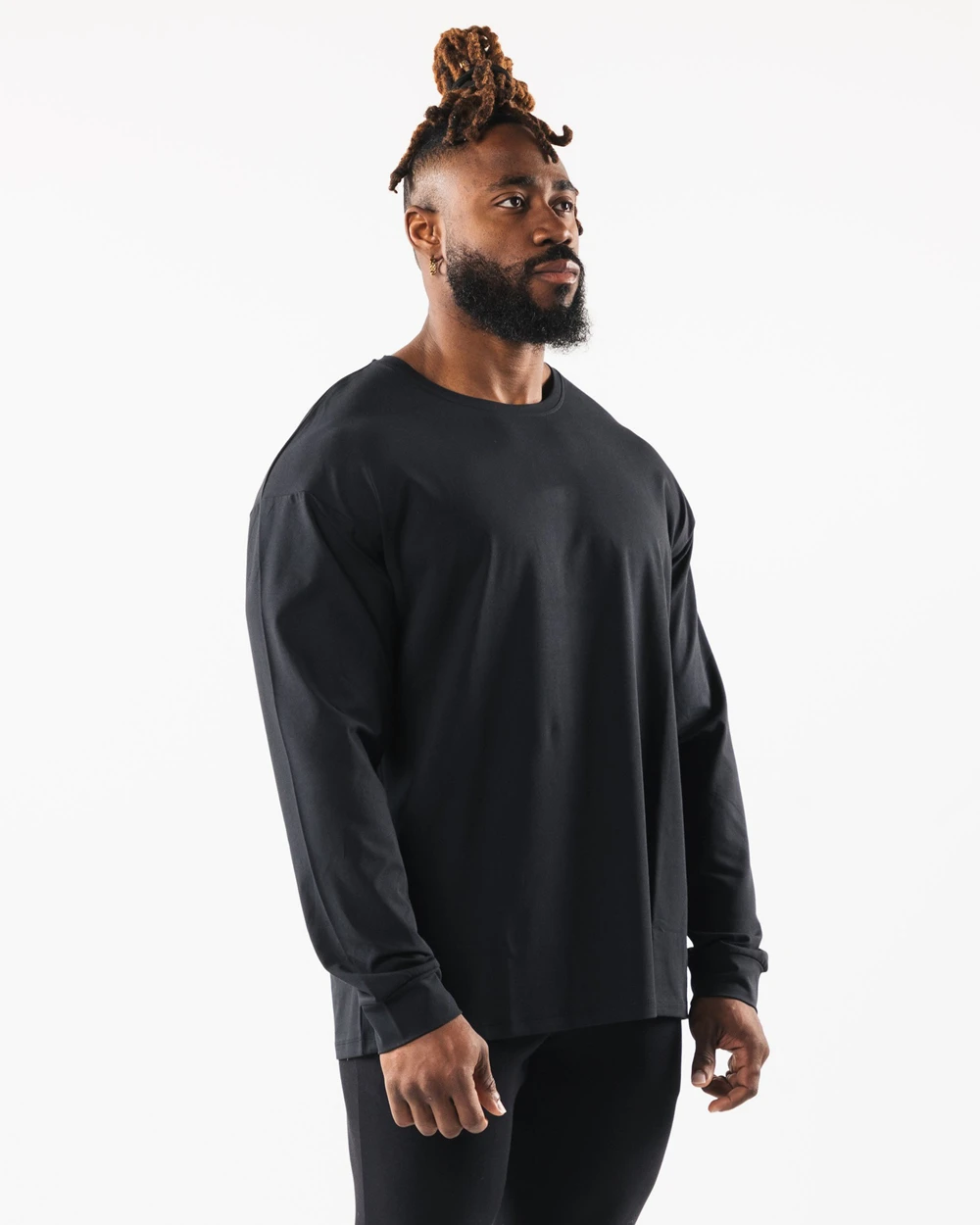 Mens GYM Long Tshirts Full Length Sleeve Male Loose Fitness Cotton Sport T-Shirts Oversize Breathable Bodybuilding Clothes