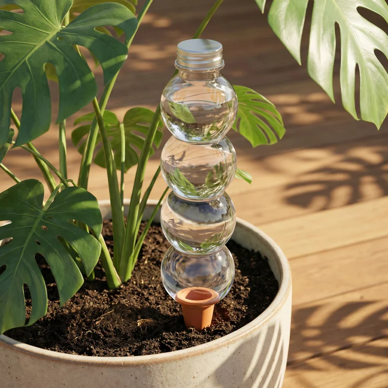 Auto Plant Watering , Transparent Self-Priming Water Balls with Clay Tips, Slow-Release Drip Irrigation for Potted Plants