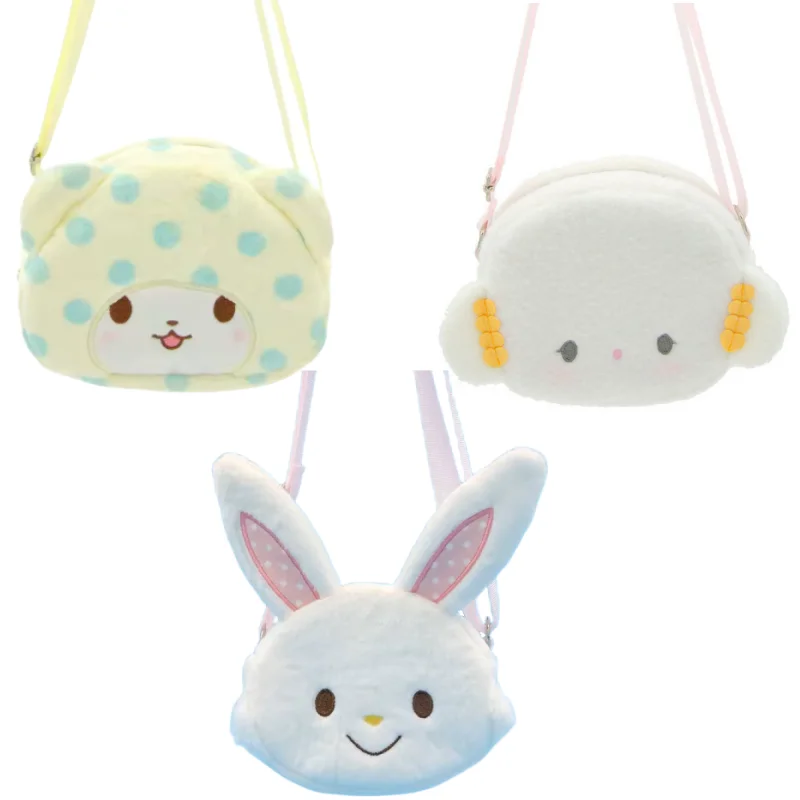

17x13cm Marumofubiyori Plush Mini Crossbody Bags for Women Girls Cartoon Bear Head Cute Small Messenger Bag Kawaii Phone Bag