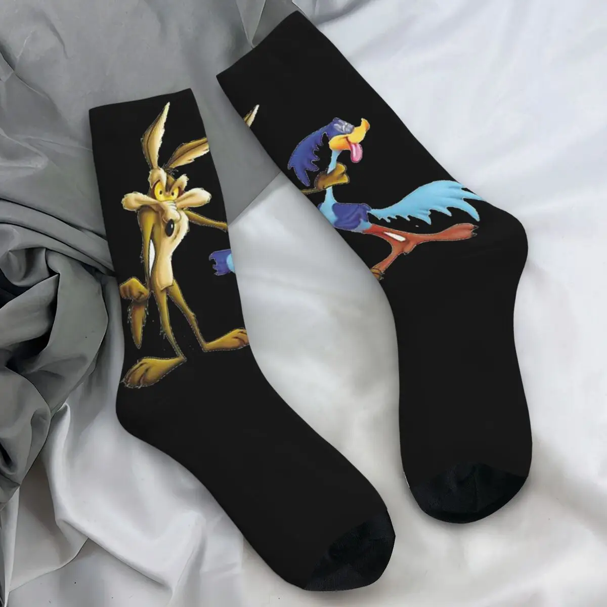 Wile E. Coyote And The Road Runner Socks meme Retro Stockings Women Men Quality Cycling Socks Winter Custom Anti-Slip Socks