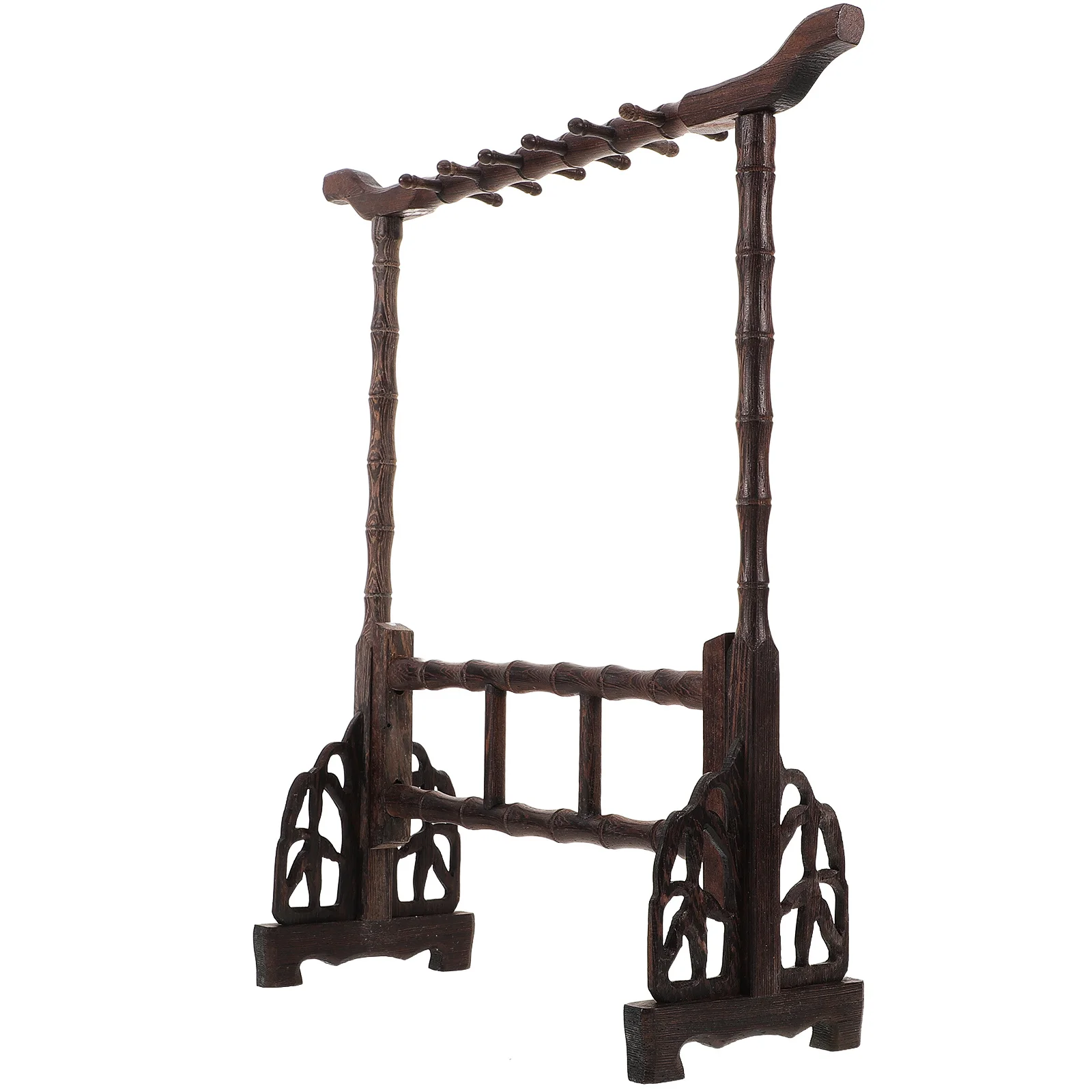 Calligraphy Brush Holder Bamboo Ink Brush Stand 12-Pen Capacity Organizer Rack for Art Lovers Writing Tools Display Shelf